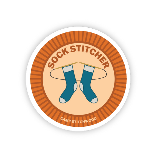 Sock Stitcher Badge Sticker