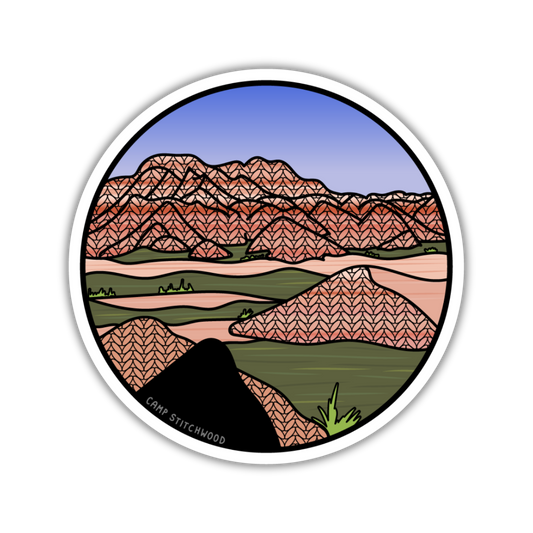 Badlands Knitional Park Sticker
