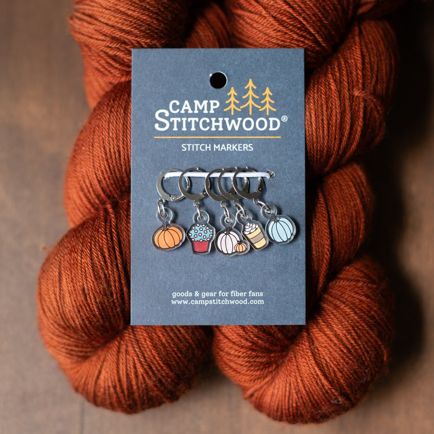 Cozy Pumpkin Stitch Marker Set