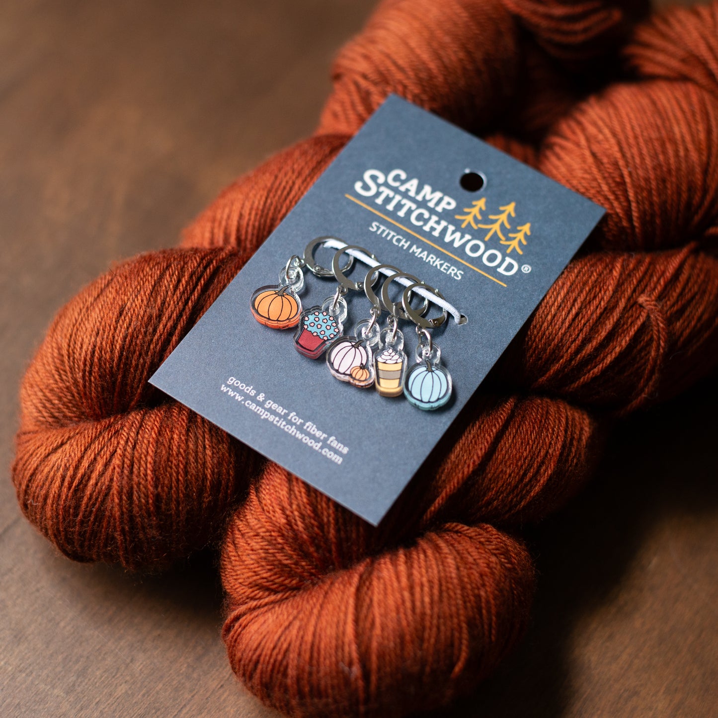 Cozy Pumpkin Stitch Marker Set