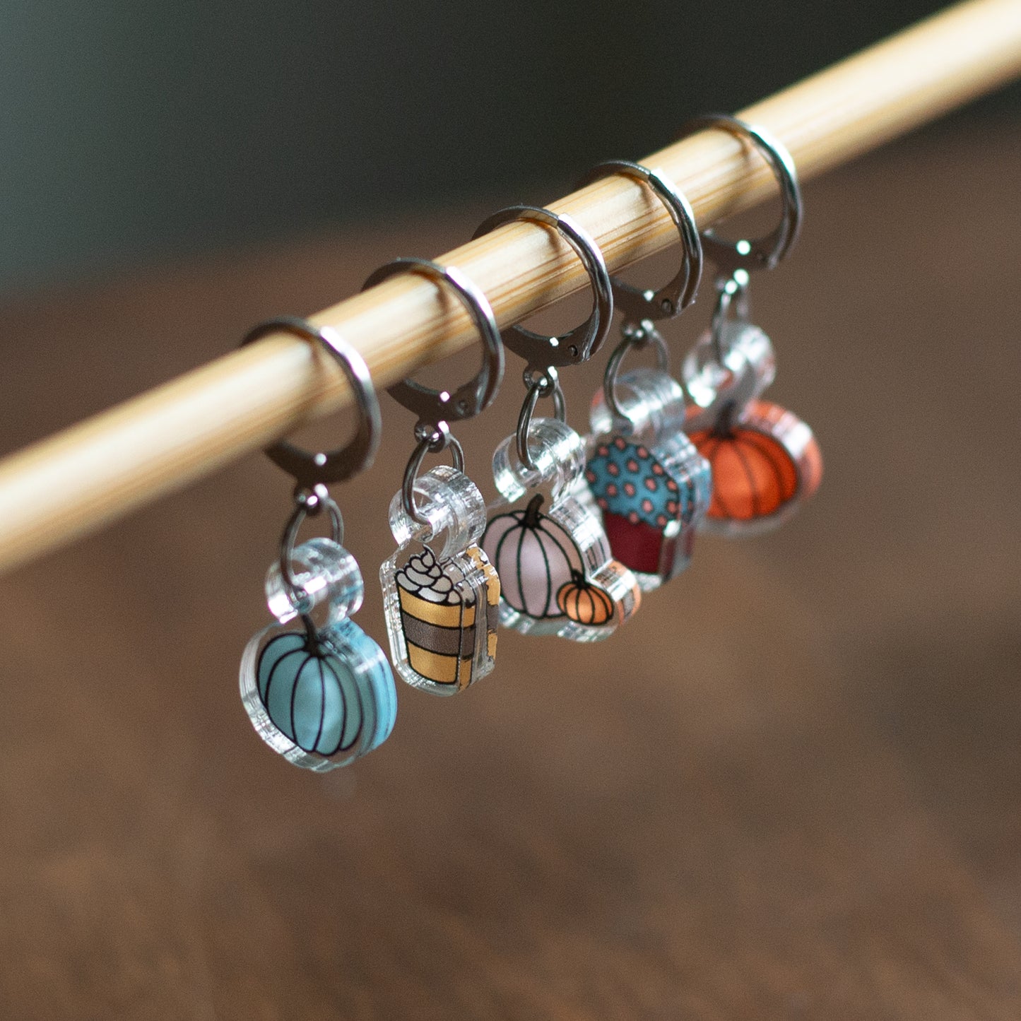 Cozy Pumpkin Stitch Marker Set