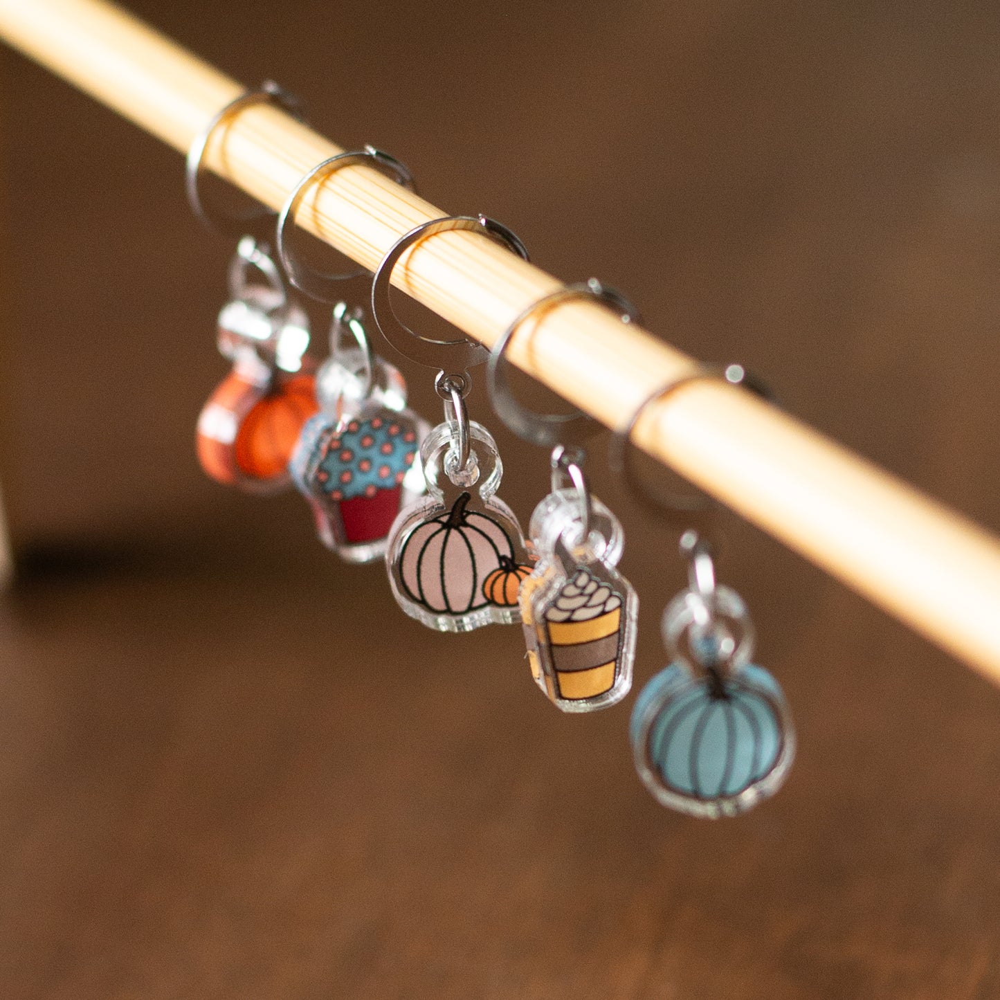 Cozy Pumpkin Stitch Marker Set