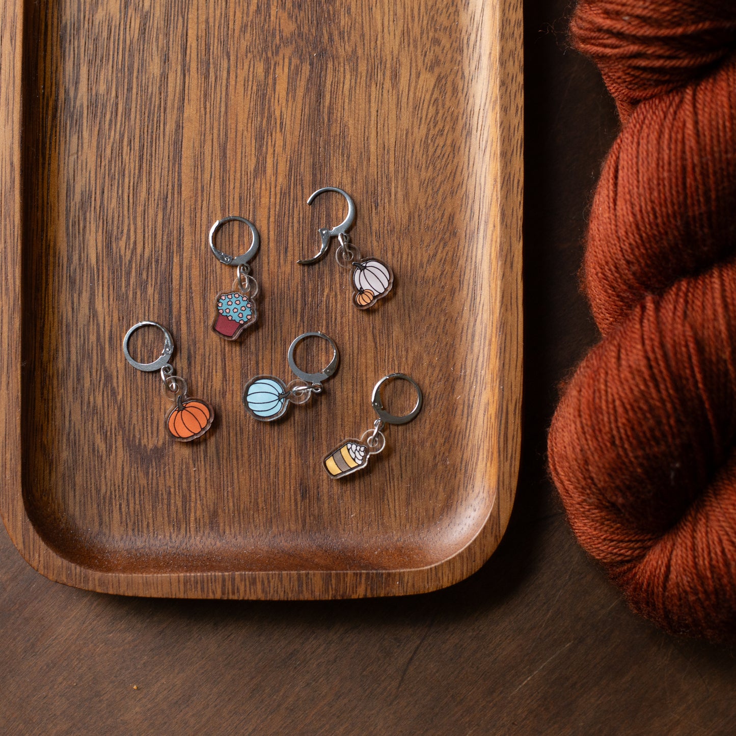 Cozy Pumpkin Stitch Marker Set
