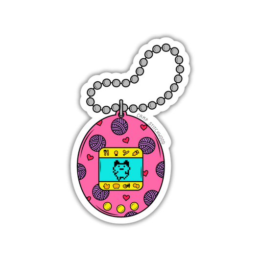 A pink digital pet sticker
