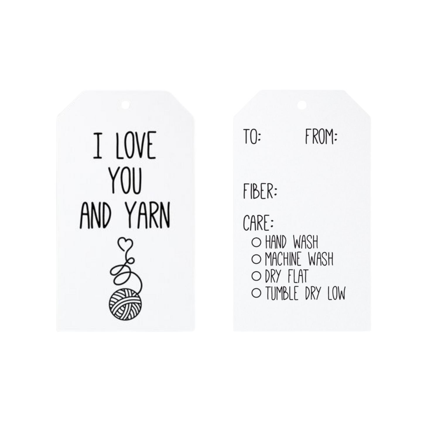 I Love You and Yarn Gift Tags