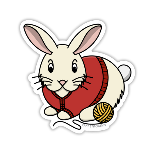 Bunny Knitter Sticker