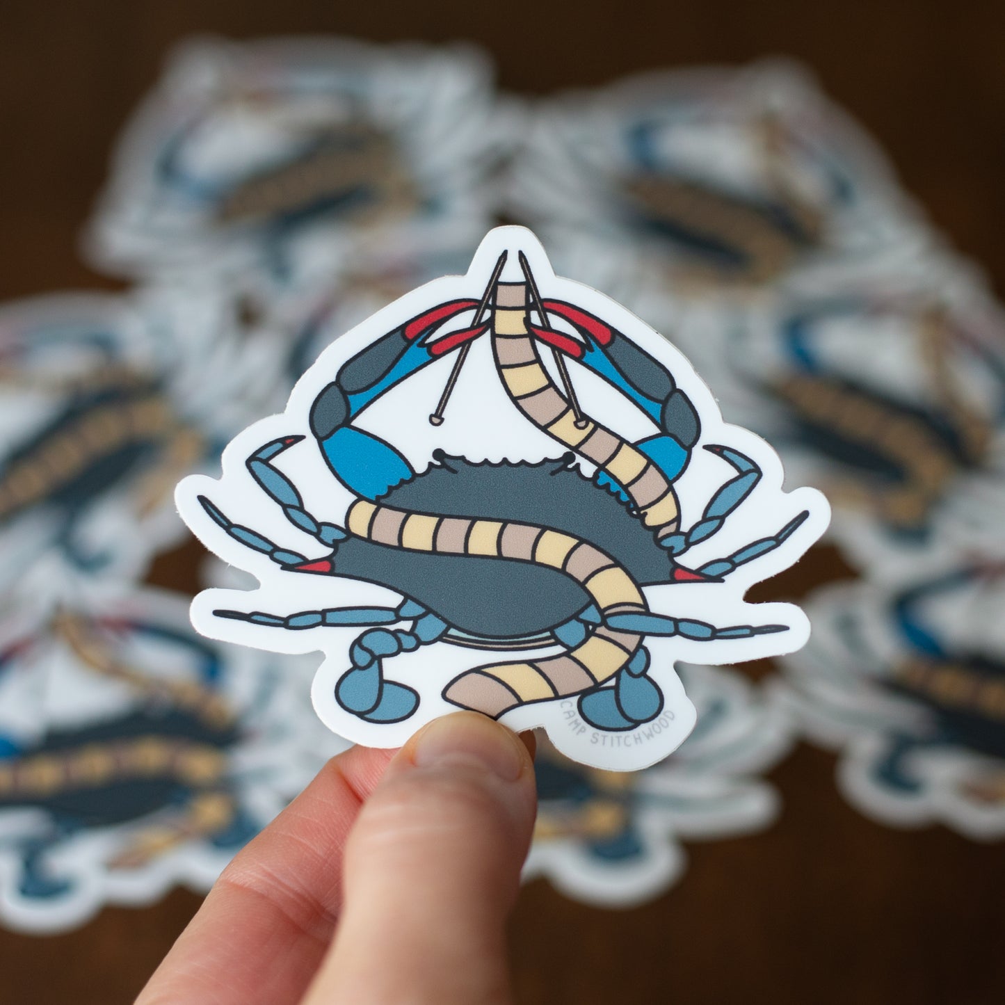 Crab Knitter Sticker