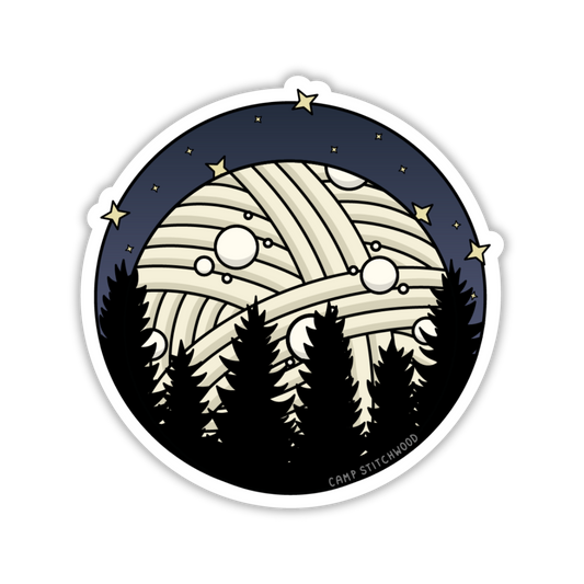 Moon and Pines Sticker