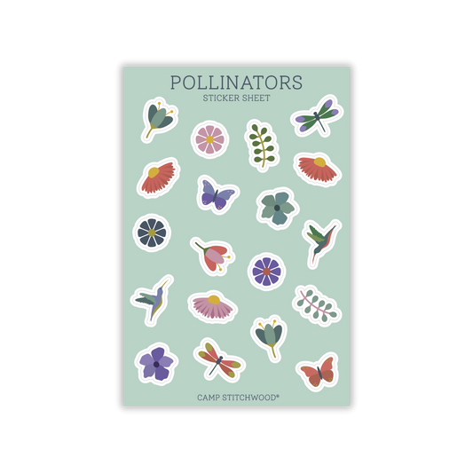 Sheet of 'Pollinators' stickers