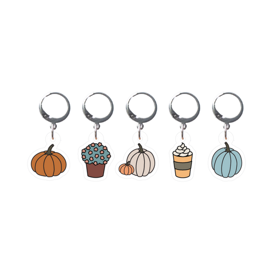 Cozy Pumpkin Stitch Marker Set