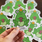 Frog Queen Vinyl Knitting Sticker by adKnits