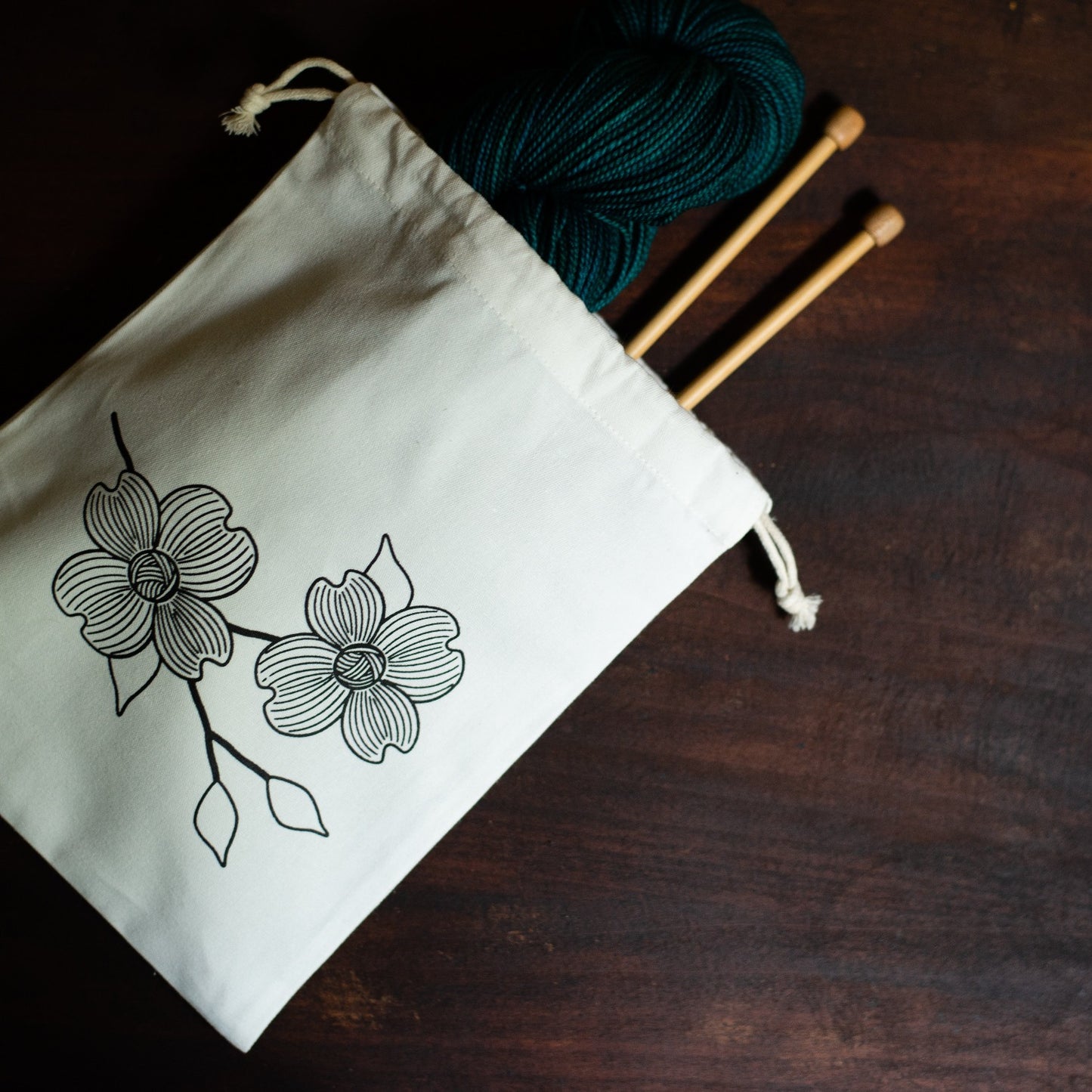 Dogwood Branch Small Cotton Project Bag