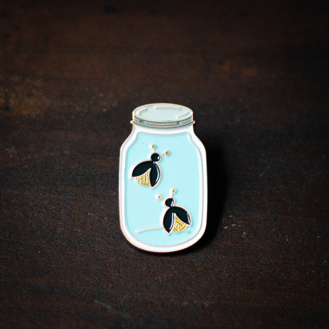 Firefly Jar Enamel Knitting Pin