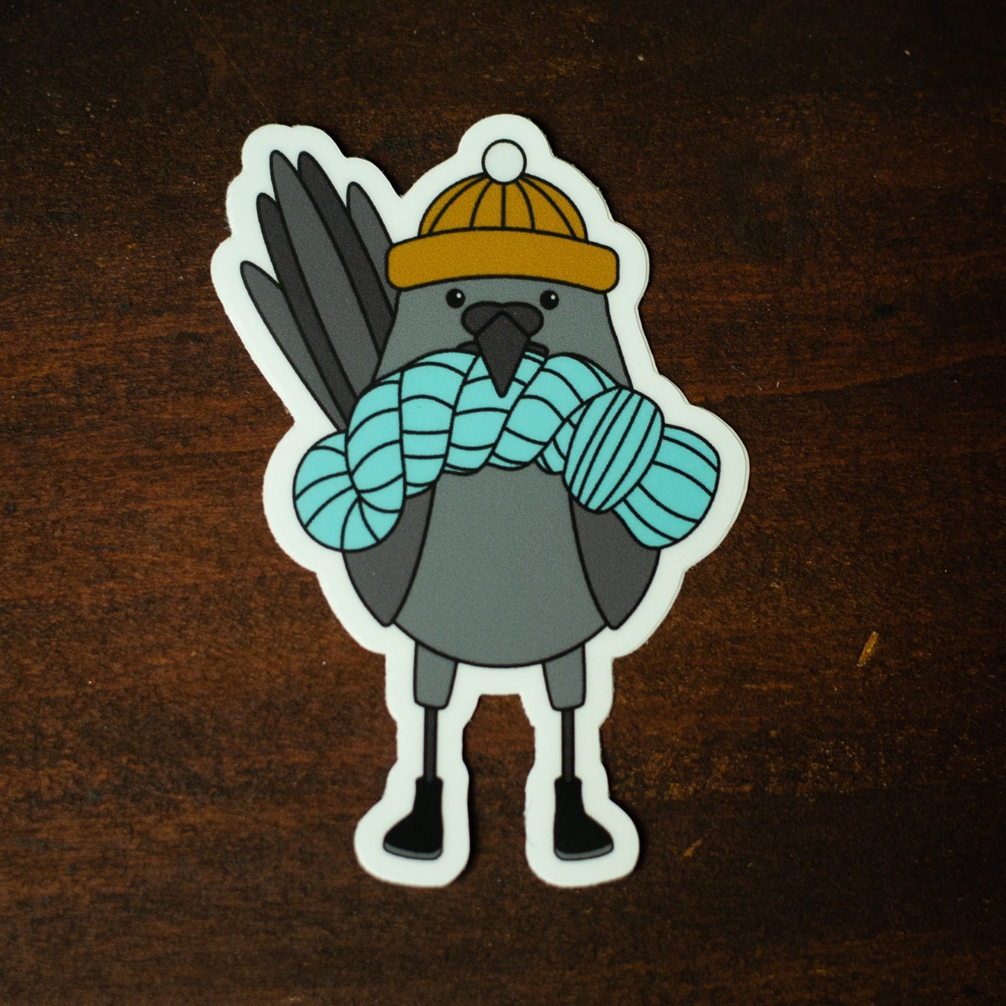 Raven vinyl knitting sticker