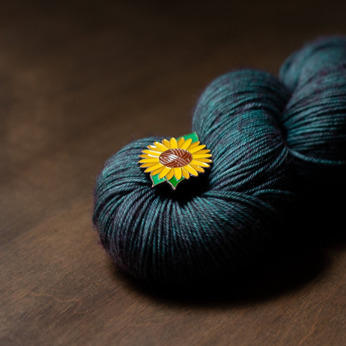 Sunflower Yarn Ball Enamel Pin