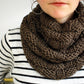 infinity scarf knitting pattern with basket weave texture