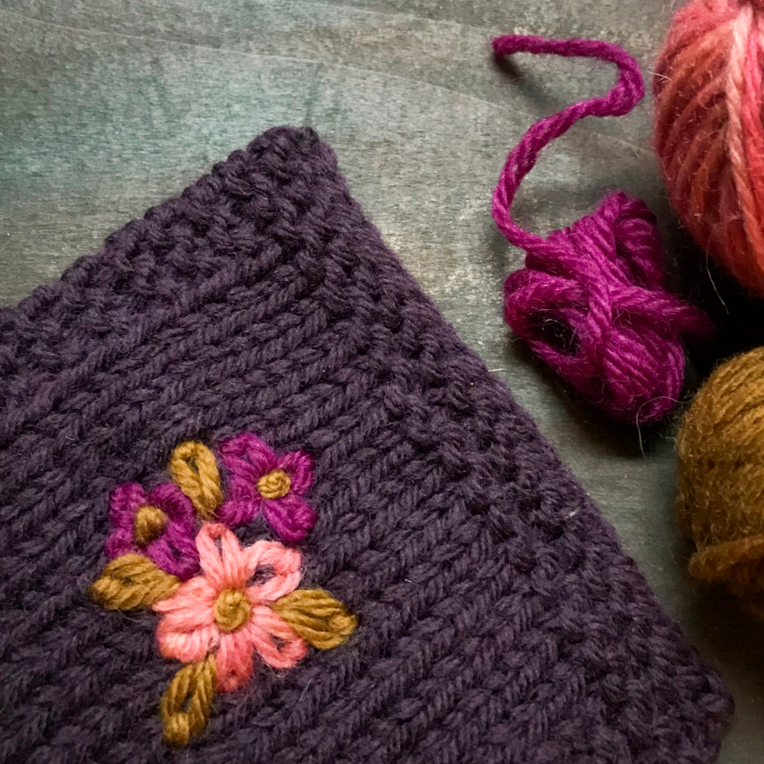 Knitting How-To:  Embroidering a Flower on Your Knitted Fabric