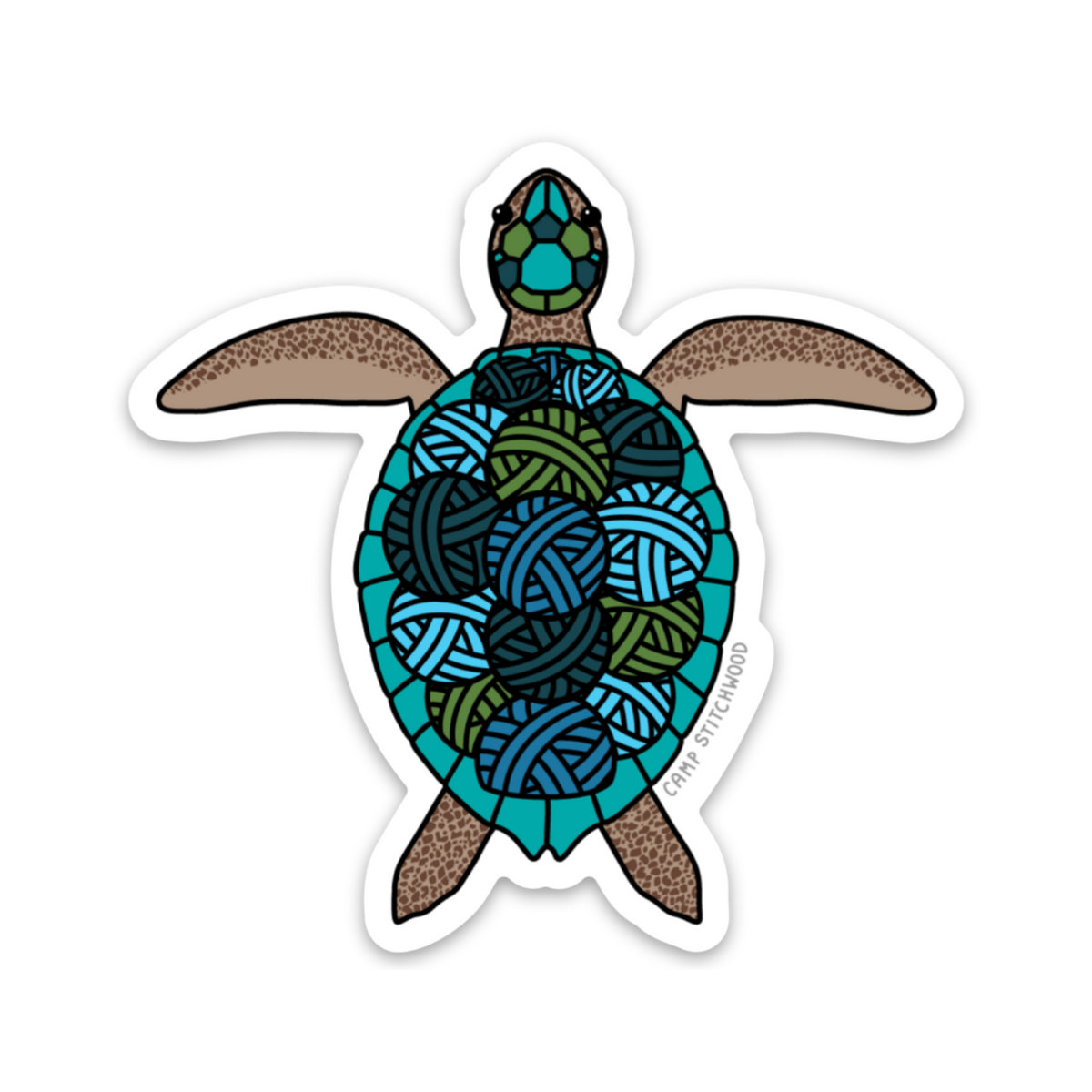 Turtle Sticjer Sea Turtle Sticker – Camp Stitchwood
