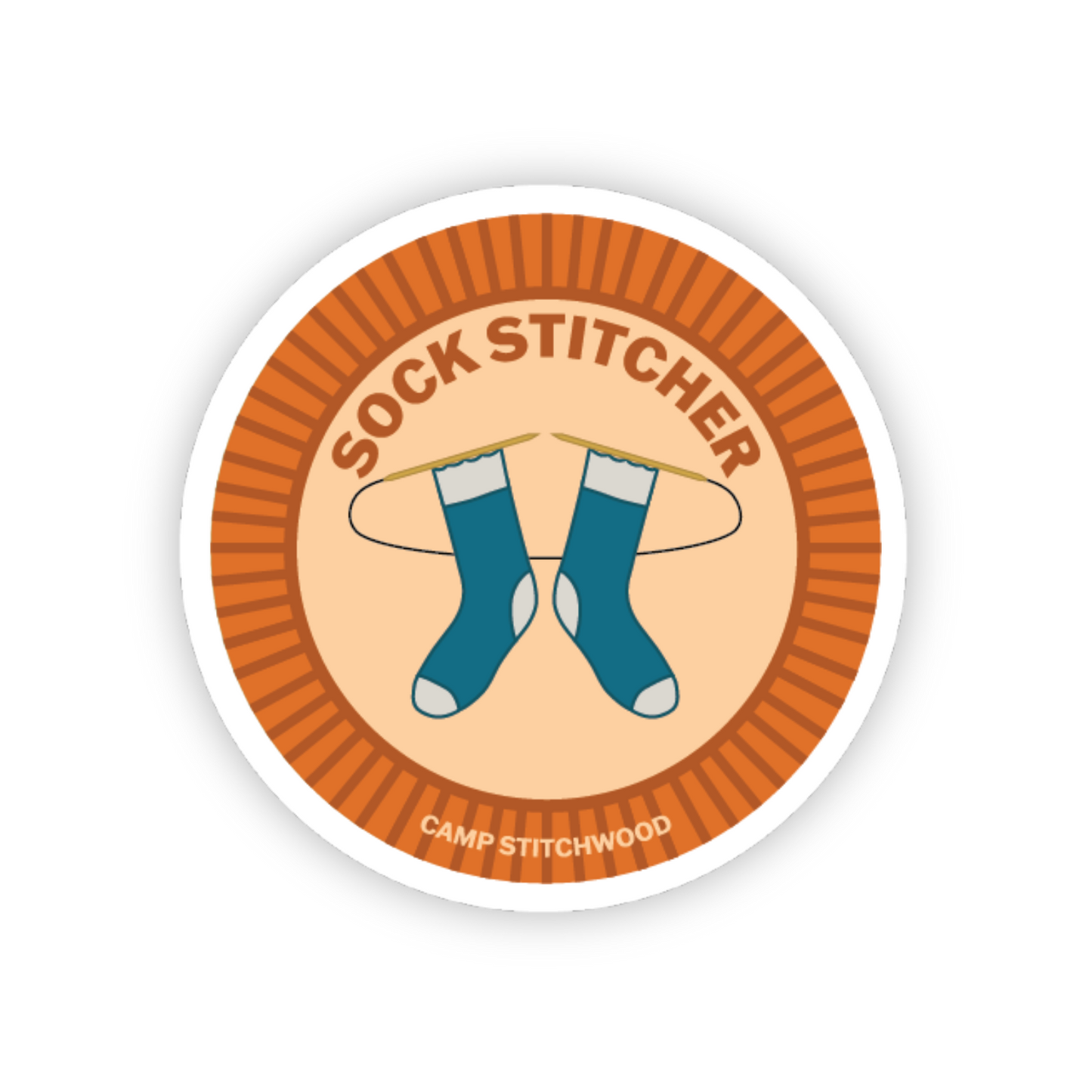 Sock Stitcher Badge Sticker