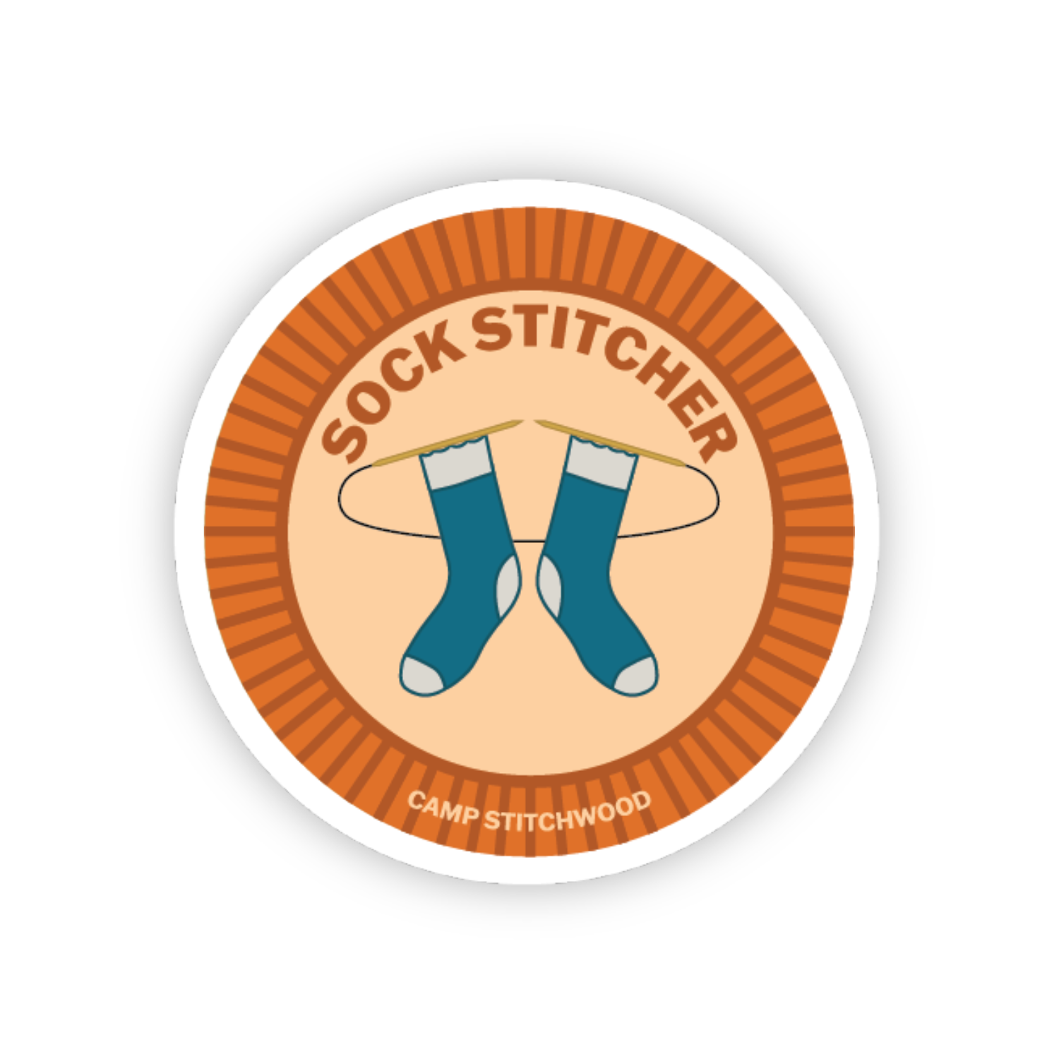 Sock Stitcher Badge Sticker