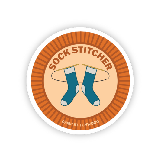 Sock Stitcher Badge Sticker
