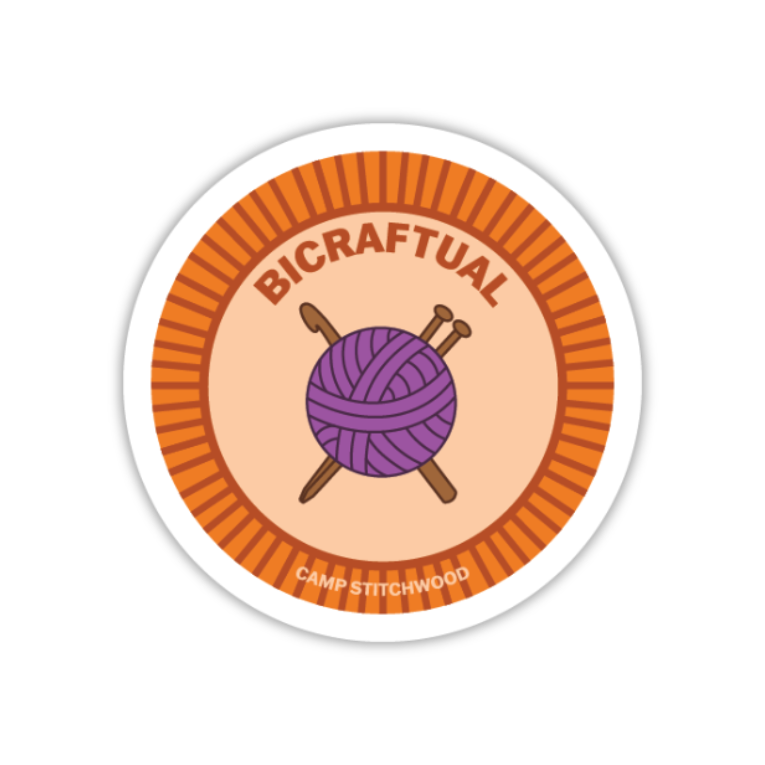 Bitaw Sticker Bicraftual Badge Sticker – Camp Stitchwood