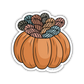 Pumpkin-shaped container with yarn on top