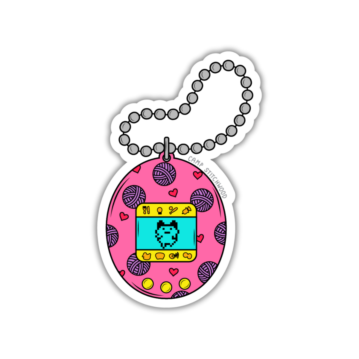 A pink digital pet sticker