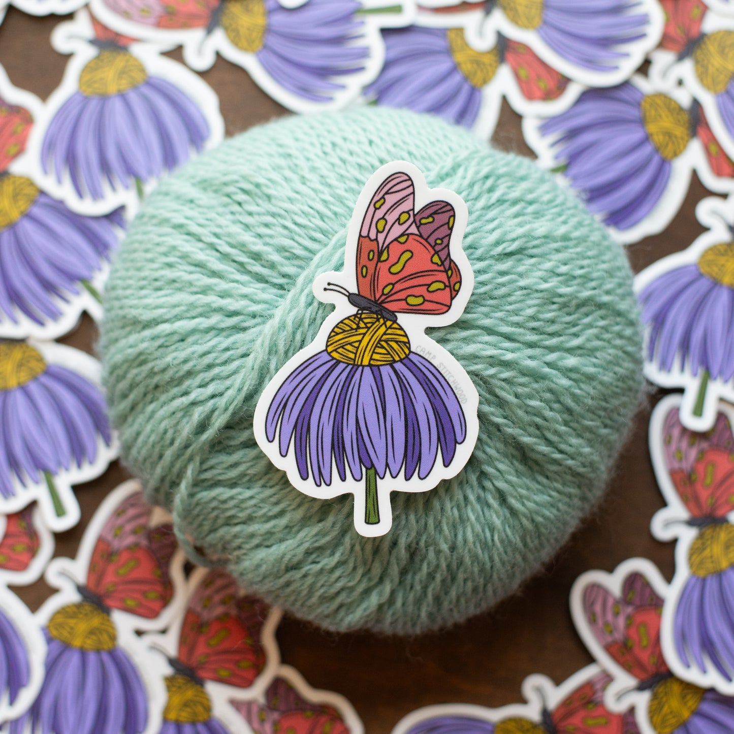 Butterfly Flower Sticker