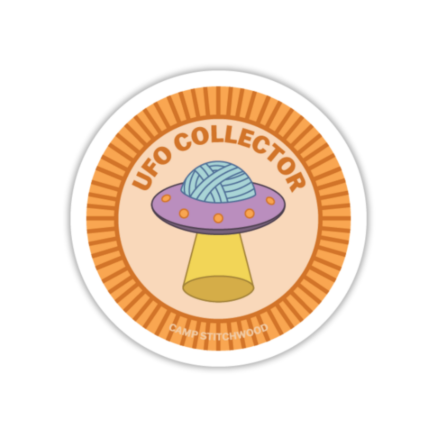 Sticker with UFO design and 'UFO Collector' text on a white background