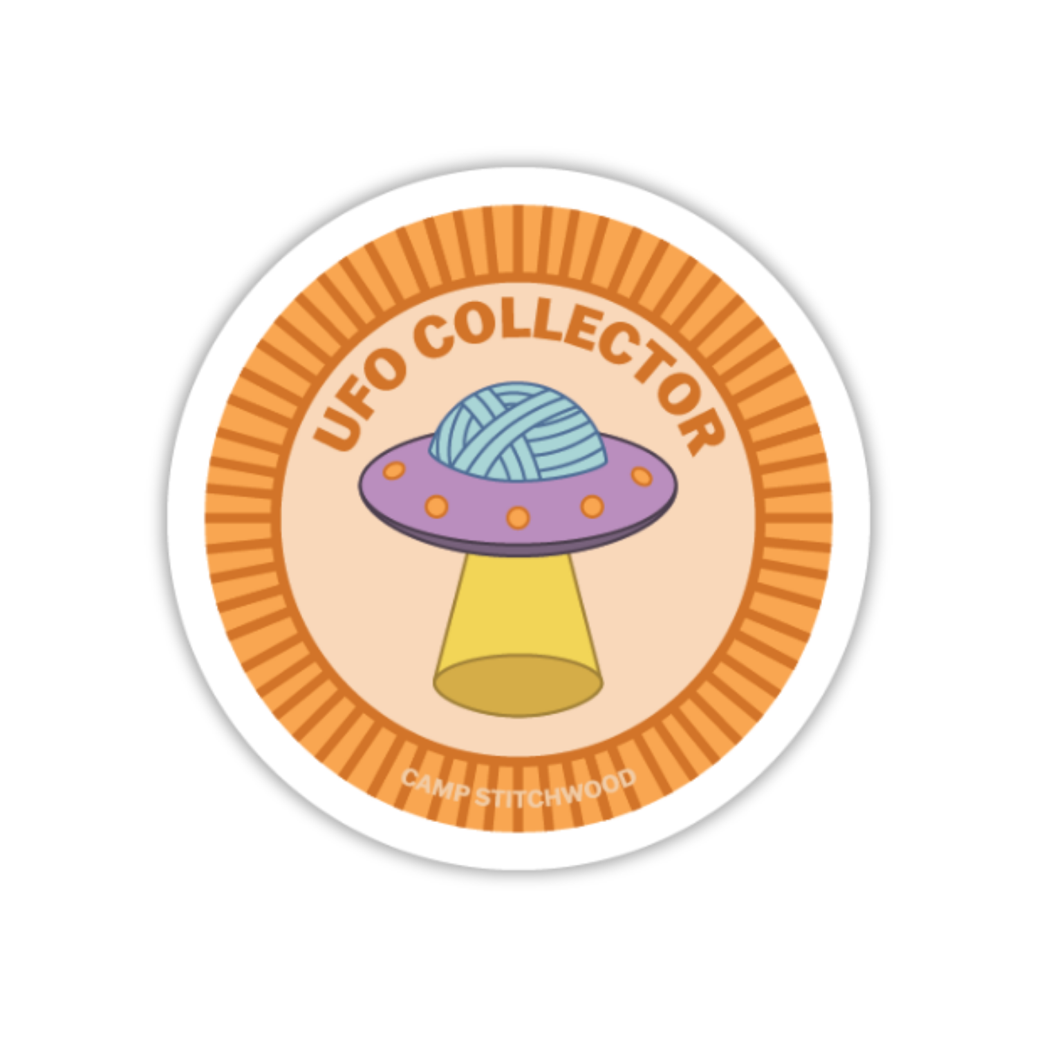 Sticker with UFO design and 'UFO Collector' text on a white background