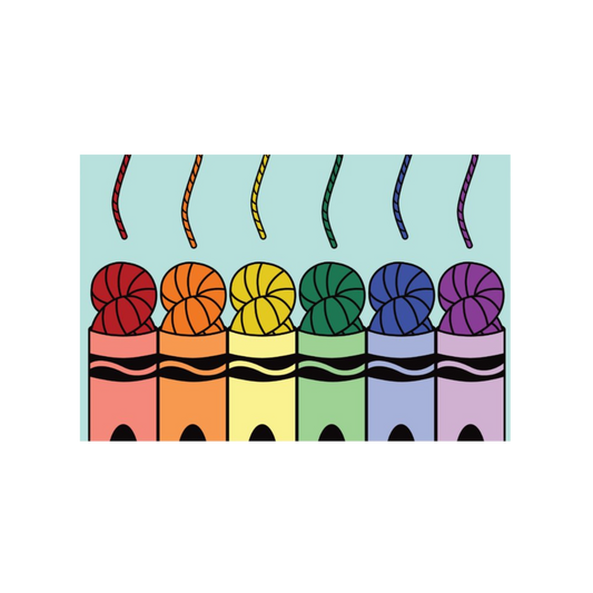 Yarn Crayon Postcard
