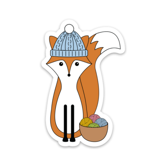 Fox Knitter Sticker