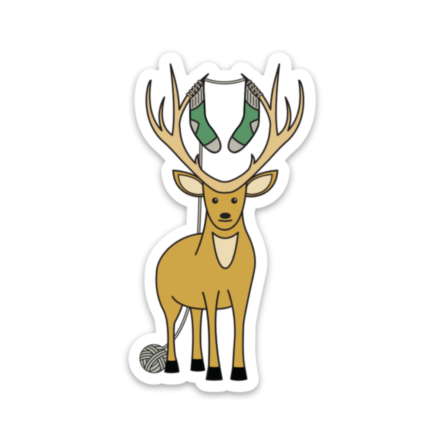 Deer Knitter Sticker