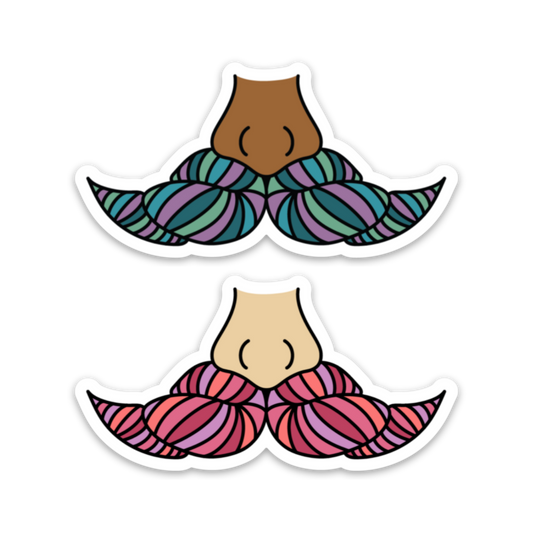 Yarn 'Stache Stickers