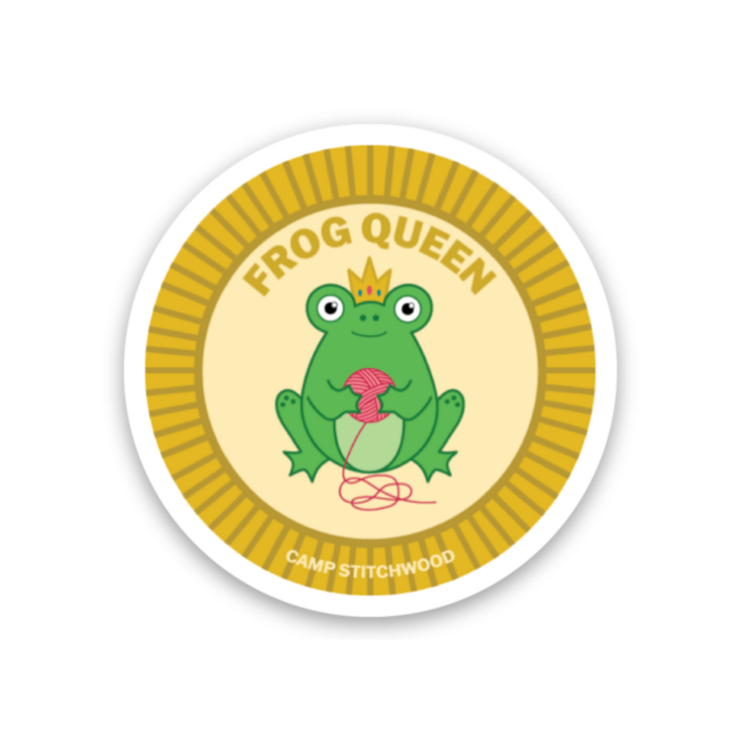 Frog Queen Merit Badge Sticker