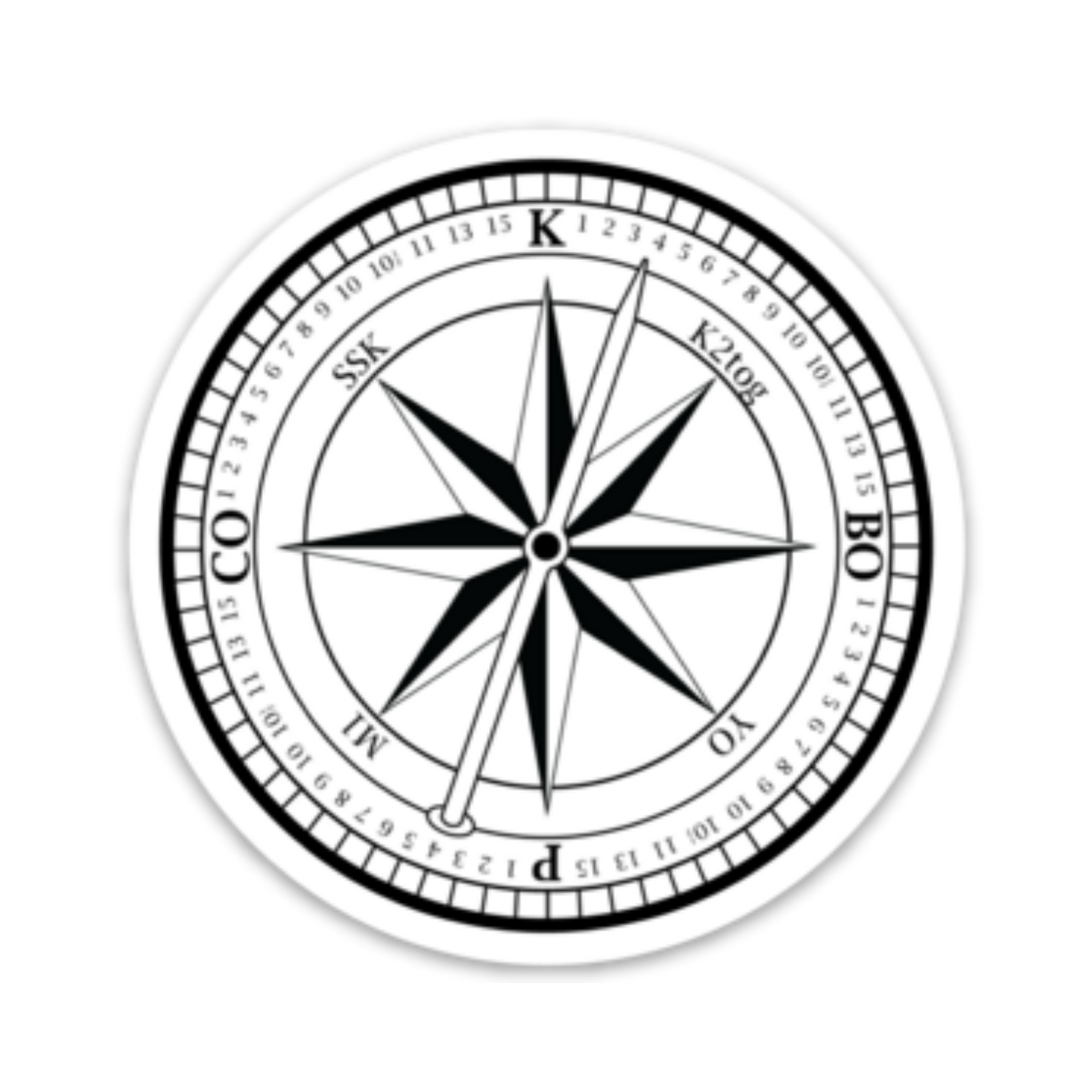 Knitting Compass Sticker