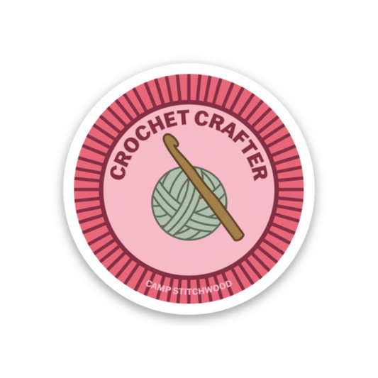 Crochet Crafter Merit Badge Sticker