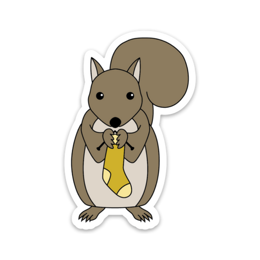 Squirrel Knitter Sticker