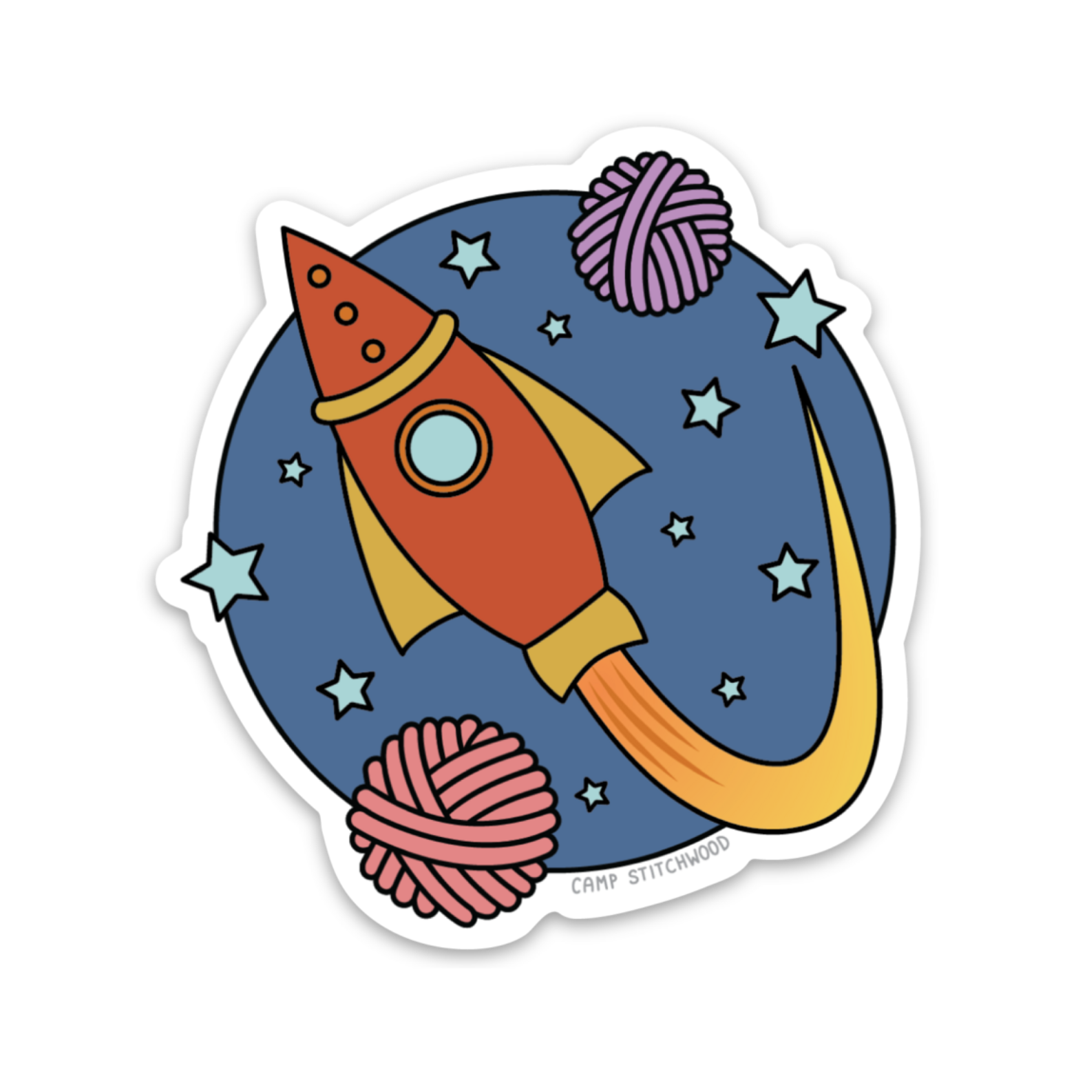 rocket ship sticker