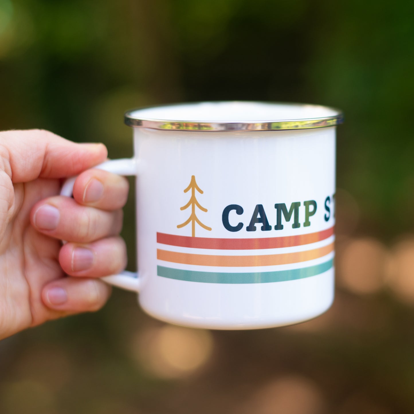 Camp Stitchwood Enamel Mug