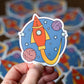 rocket ship sticker