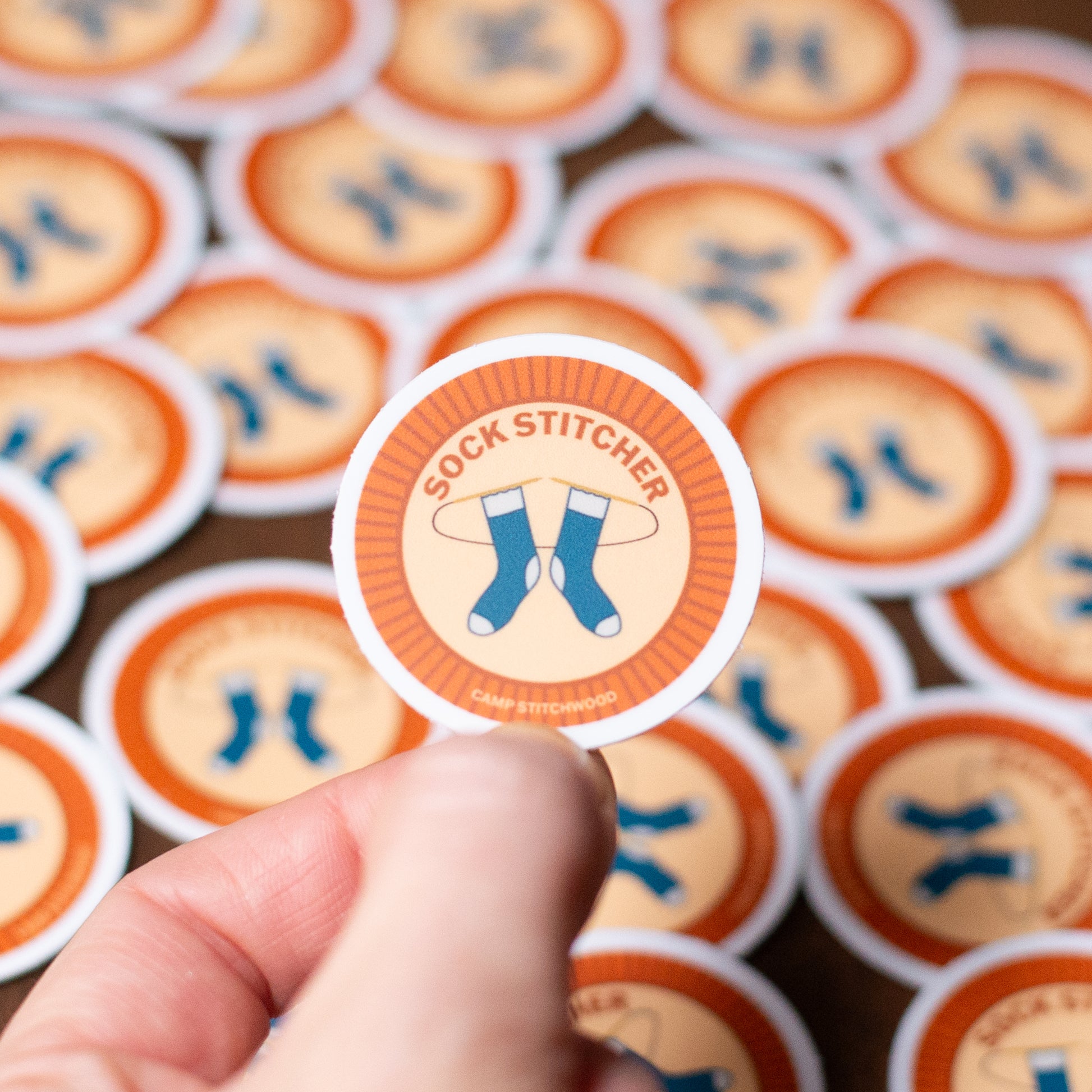 Sock Stitcher Badge Sticker