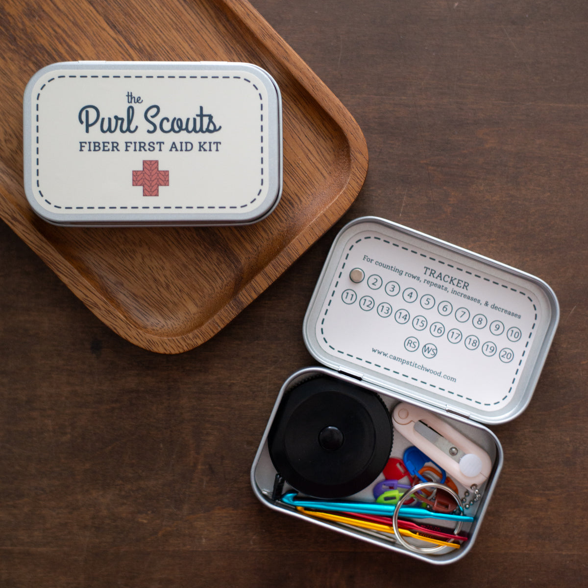 The fiber first aid kit open