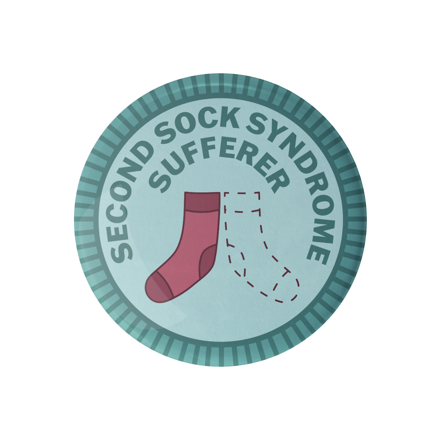 Second Sock Syndrome Sufferer Merit Badge – Camp Stitchwood