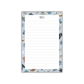 Notepad with a decorative border on a white background