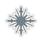 Decorative snowflake design with blue and brown colors on a white background