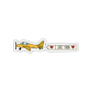 Sticker of a yellow airplane with 'I Love Yarn' text on a white background