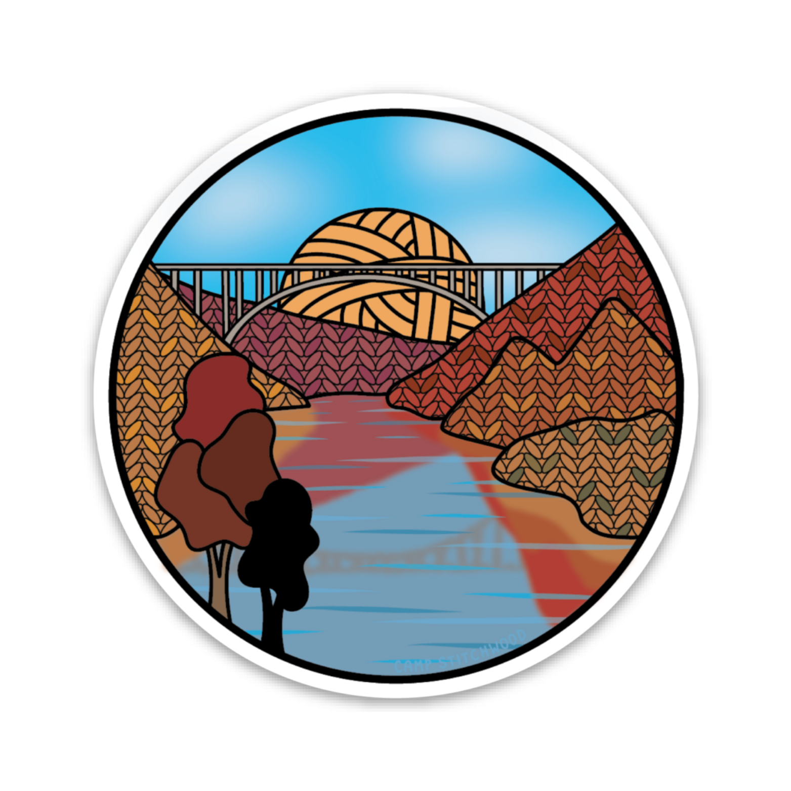 River Printable Sticker New River Gorge Knitional Park Sticker – Camp Stitchwood