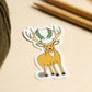 Deer knitting sticker by adKnits - vinyl animal wildlife sticker